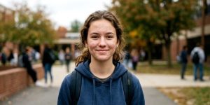 Une jeune fille de 15 ans avec des taches d'acné