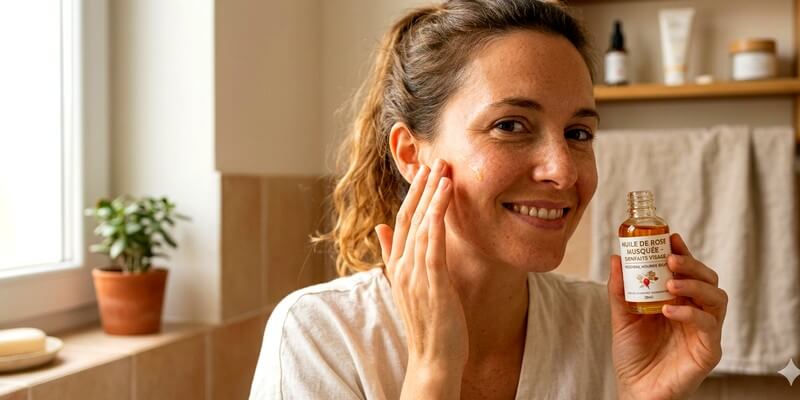 bienfaits de l'huile de rose musquée pour le visage