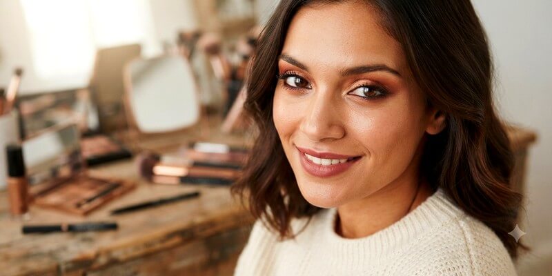 Maquillage yeux marron pour jeune femme